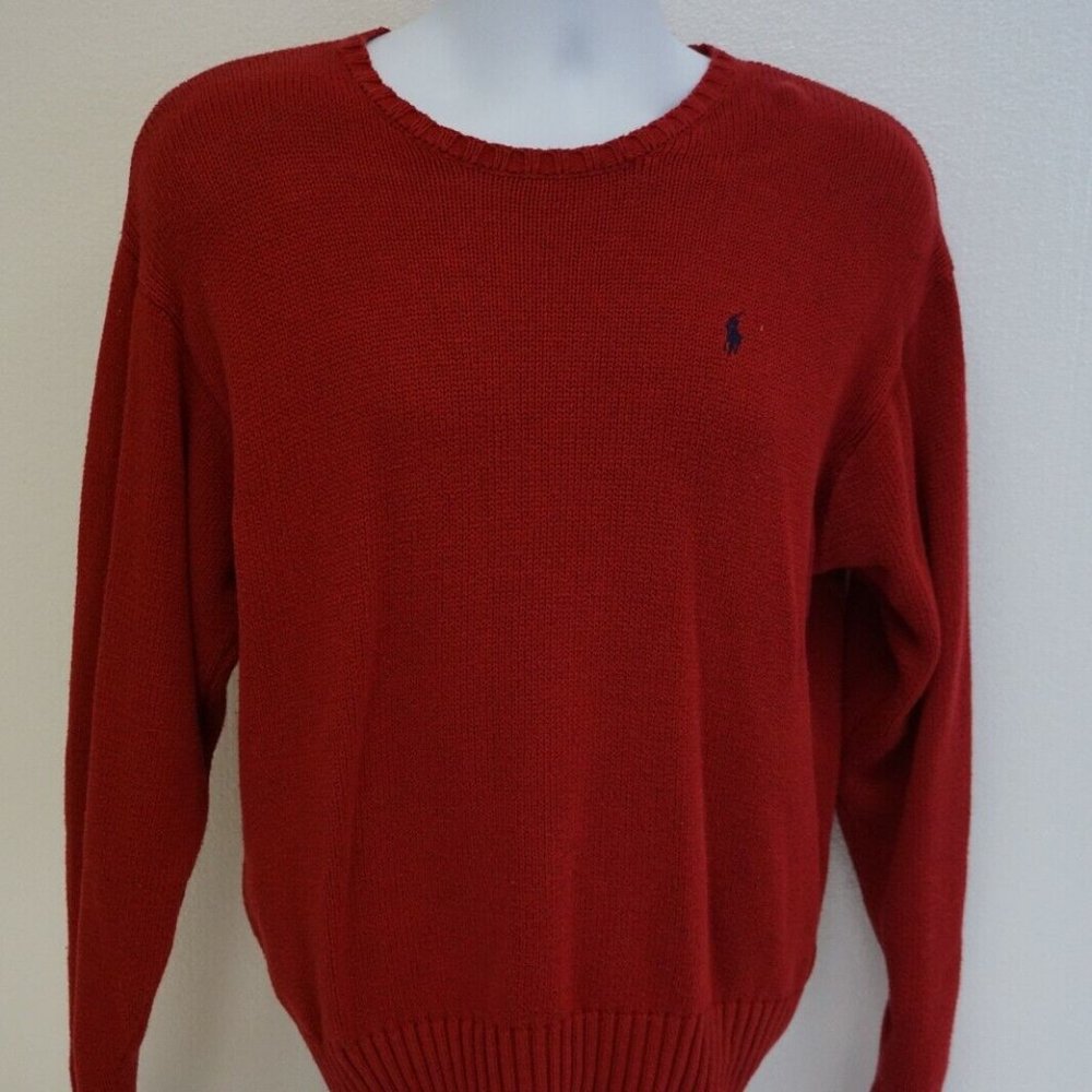 Polo Ralph Lauren Knit Sweater Pullover Red Size X-Large XL Cotton